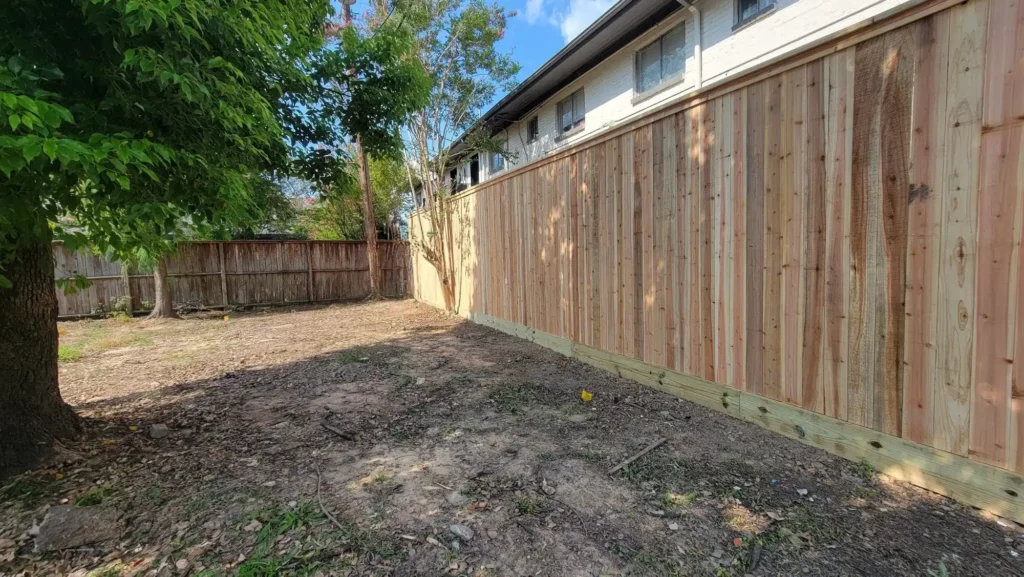 Cedar fence installation